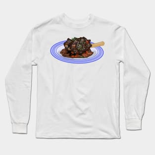 Braised lamb shank cartoon illustration Long Sleeve T-Shirt